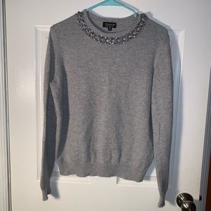 Topshop Jeweled Collar Sweater